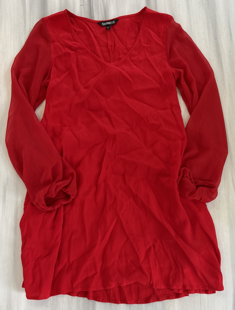Express Women’s Red Extra Small V Neck Dress/Long Shirt